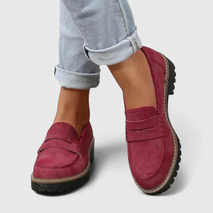 Severine | Women's Orthopedic Comfort Slip-On Orthopedic Arch Support Loafers — Red