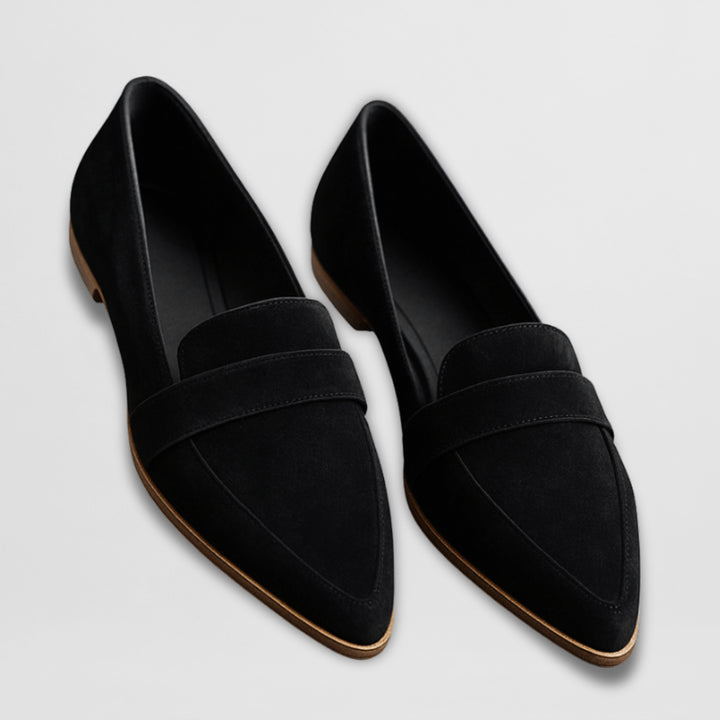 Sofia | Women's Orthopedic Comfort Slip-On Frühlings Spitz Zulaufende Wildleder loafer — 3