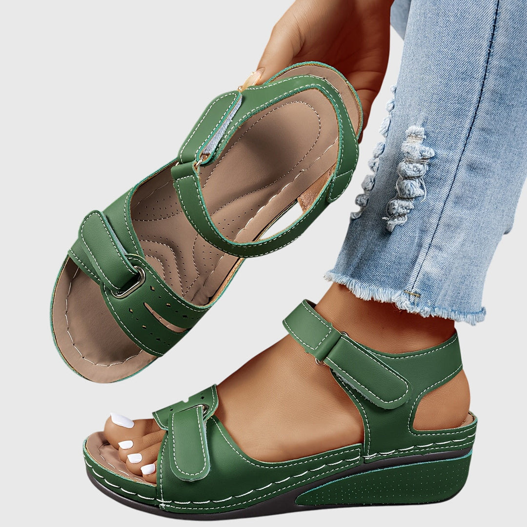 Soldessa | Women's Elegant Comfort Wedge Heel Sandals with Adjustable Buckle — 2