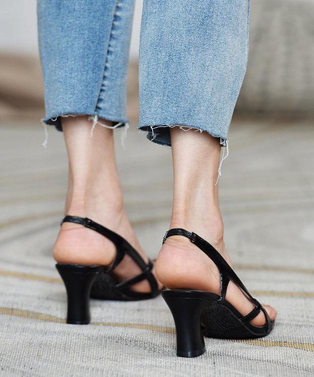 Solwen | Women's Comfortable Peep Sandals — Black