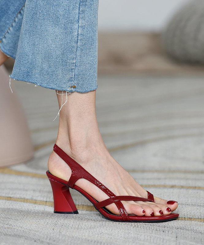 Solwen | Women's Comfortable Peep Sandals — Red