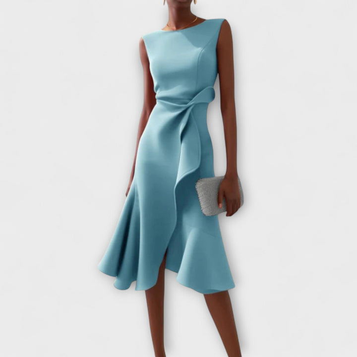 Stella | Women's Wedding Guest Elegant Sleeveless Dresses — Light Blue