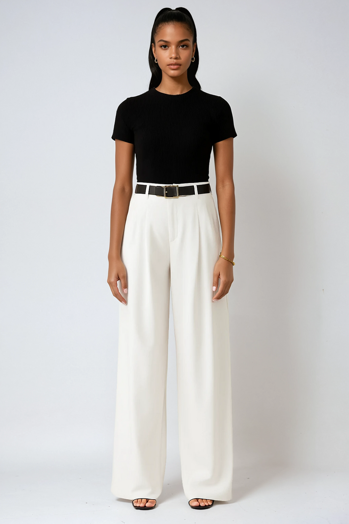 Tessaoura | Women's Tailored Linen Wide Leg Trousers — 1