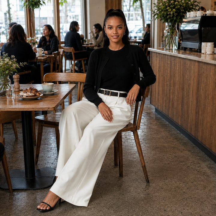 Tessaoura | Women's Tailored Linen Wide Leg Trousers — 2