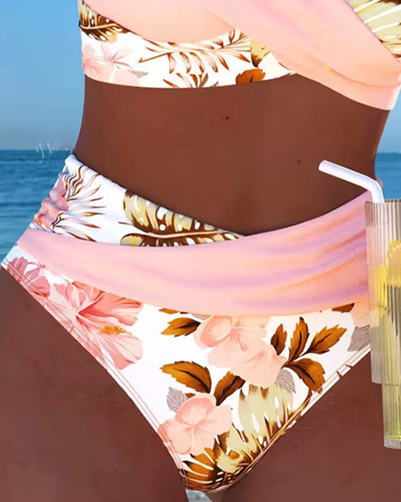 Theamira | Women's Casual Stretch Floral High Waisted Bikini Set — 2