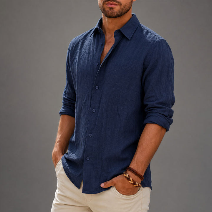 Velvia | Women's Button-Up Casual Button Shirt — Blue