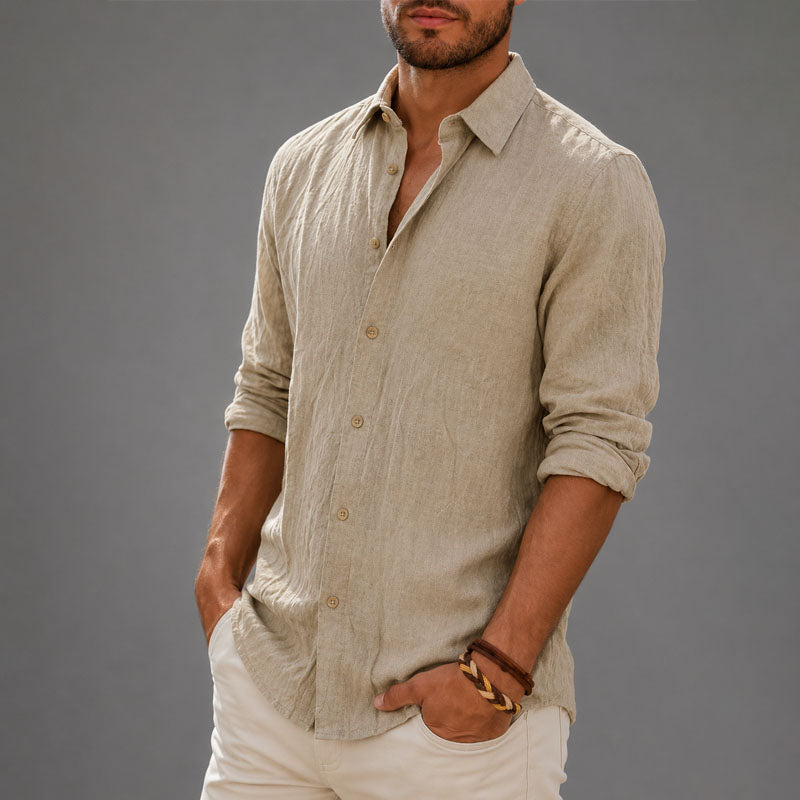 Velvia | Women's Button-Up Casual Button Shirt — Khaki