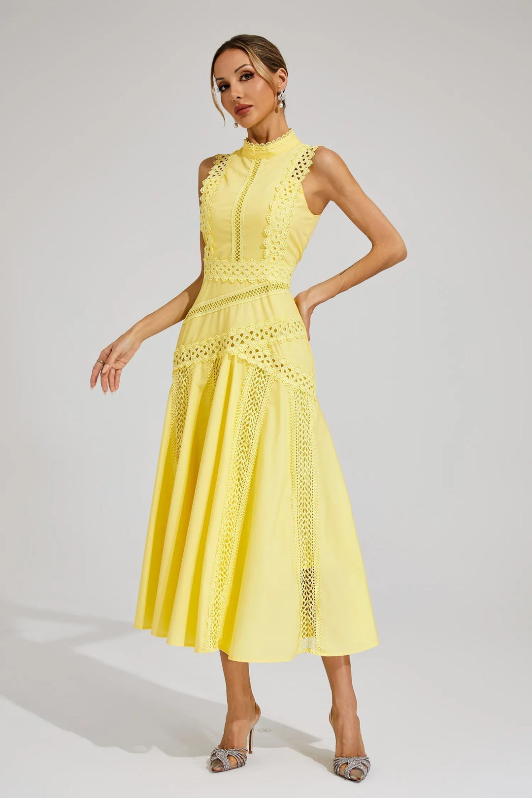 Veraina | Stunning Summer Flowy Midi Wedding Guest Dress For Weddings And Garden Parties