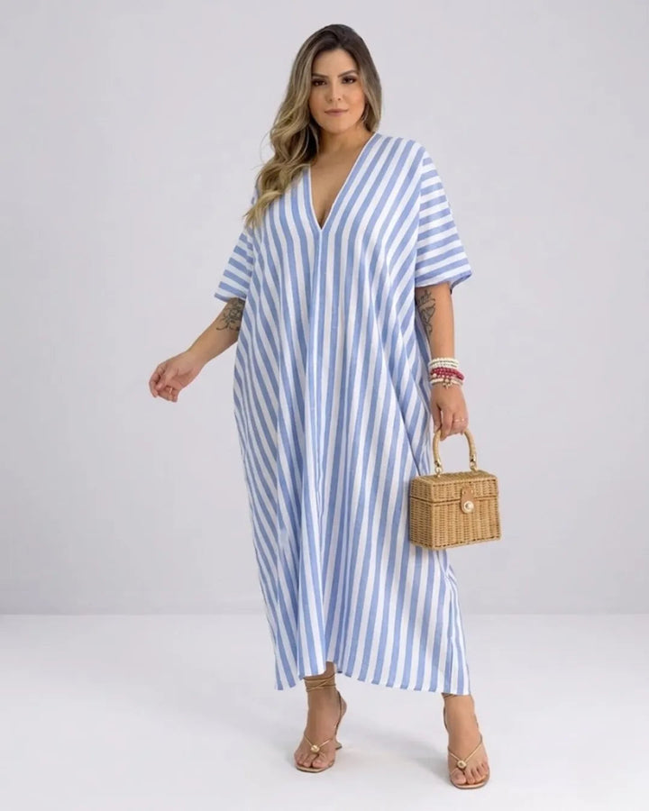 Wrenolde | Women's Elegant Kaftan Maxi Dress — Light Blue