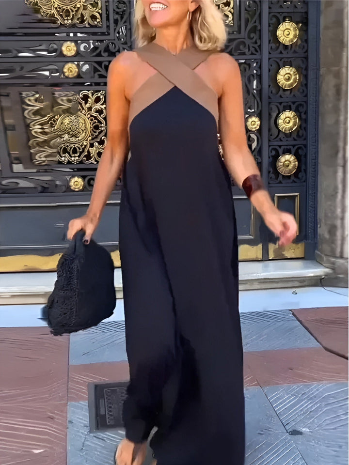Wynnynn | Crossover Neckline Breathable Maxi Dress