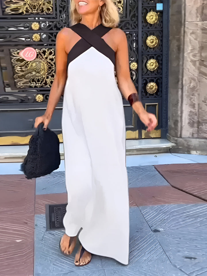 Wynnynn | Crossover Neckline Breathable Maxi Dress