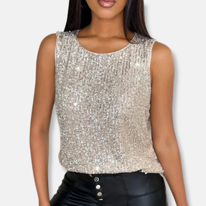Xenia | Women's Casual Stretch Sequin Sleeveless Tops — 2