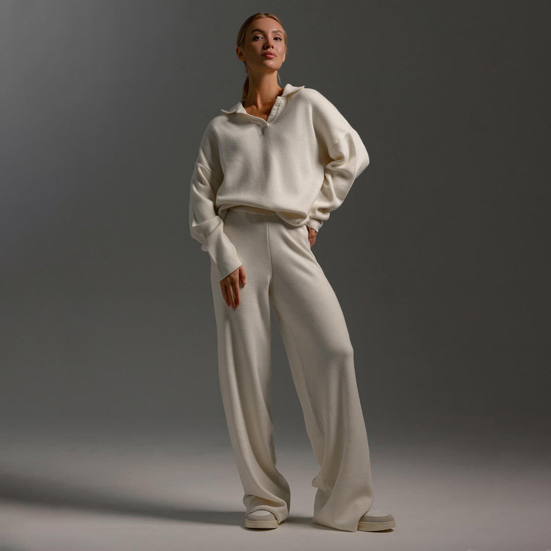 Yara | Women's Two-Piece Matching ’s Collared Two Piece Relaxed Fit Lounge Set — 1