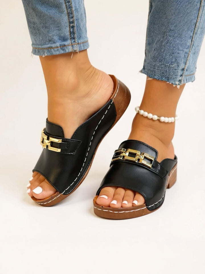 Yaradessa | Women's Comfortable Slip Sandals — Black
