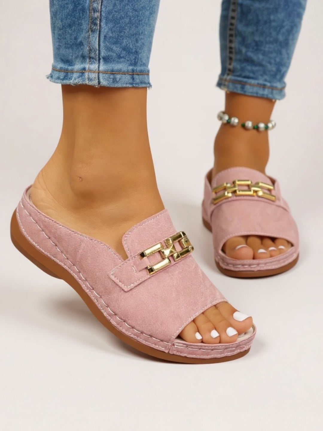 Yaradessa | Women's Comfortable Slip Sandals — Pink