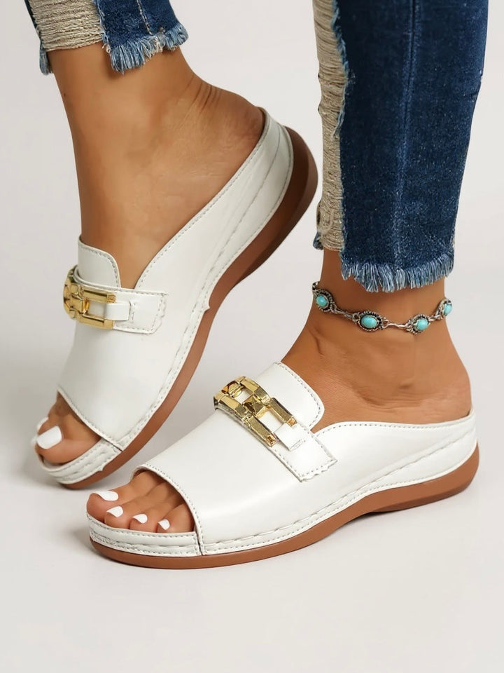 Yaradessa | Women's Comfortable Slip Sandals — White