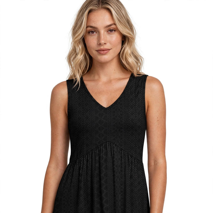 Zaraolde | Women's Relaxed Casual Sleeveless V-Neck Peplum Top — Black