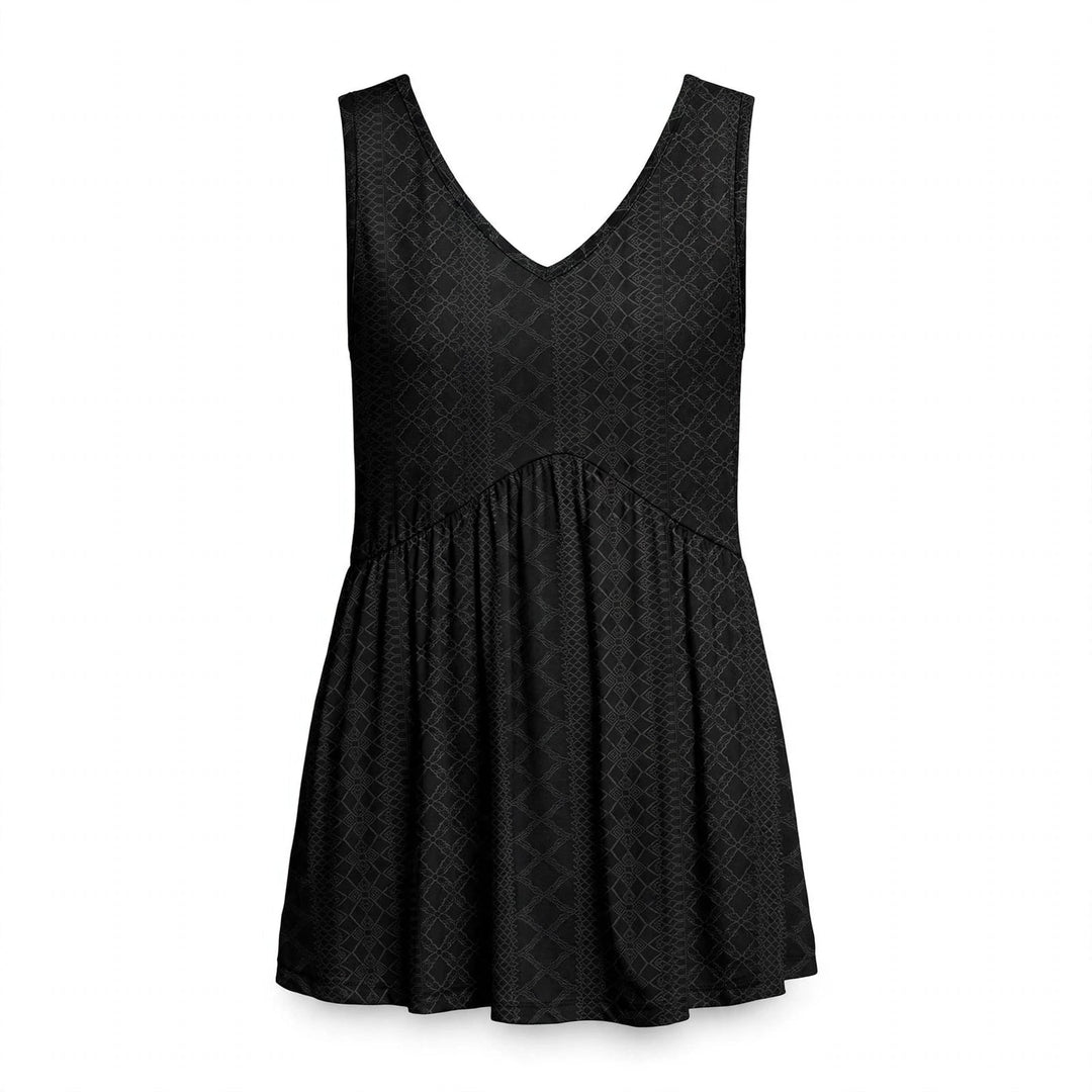 Zaraolde | Women's Relaxed Casual Sleeveless V-Neck Peplum Top — 2
