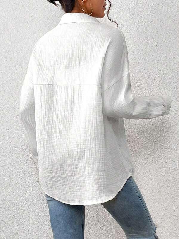 Zephsia | Women's Casual Cotton Gauze Button-Up Shirt — 2