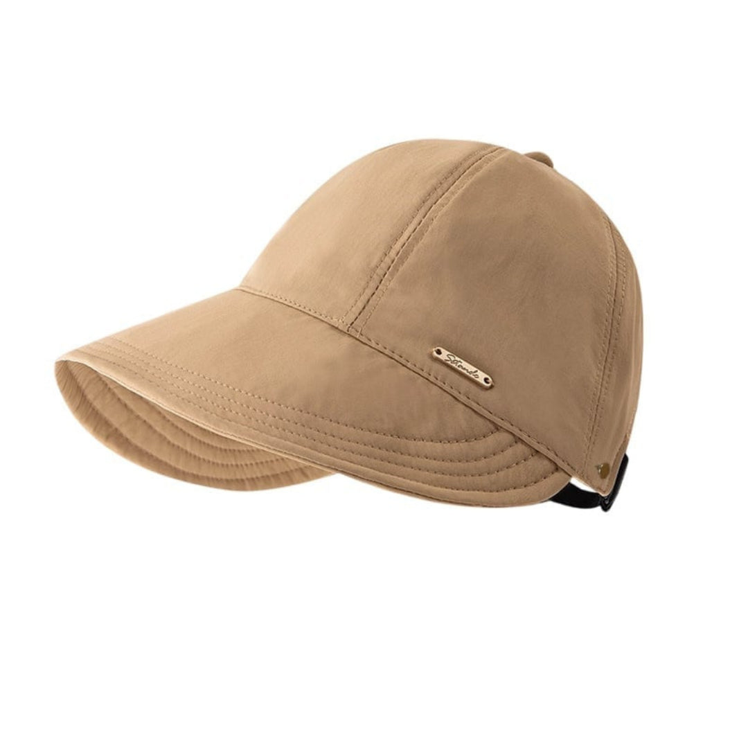 Zillathea | Women's Casual Stretch Wide-Brim Sun Hat Top — Khaki